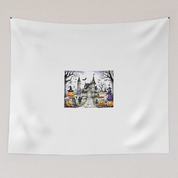 Item preview, “Haunted Halloween Night – Spooky Pumpkin & Castle Design” designed and sold by trendplusco.