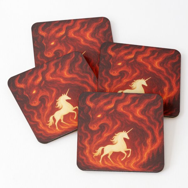 Item preview, The Red Bull’s Fire — The Last Unicorn Fan Art designed and sold by Feral Confetti.