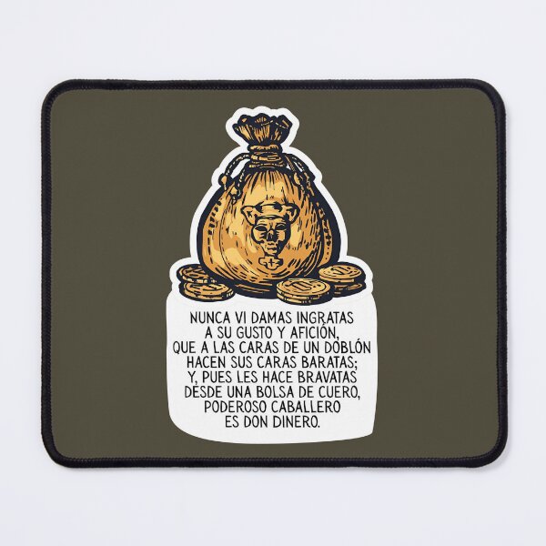 Item preview, 'Don Dinero is a powerful gentleman', a satirical lyric by Francisco de Quevedo designed and sold by Filologica.