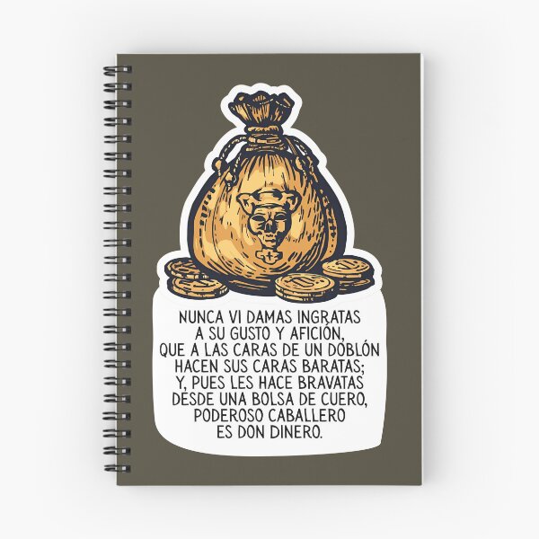 Item preview, 'Don Dinero is a powerful gentleman', a satirical lyric by Francisco de Quevedo designed and sold by Filologica.