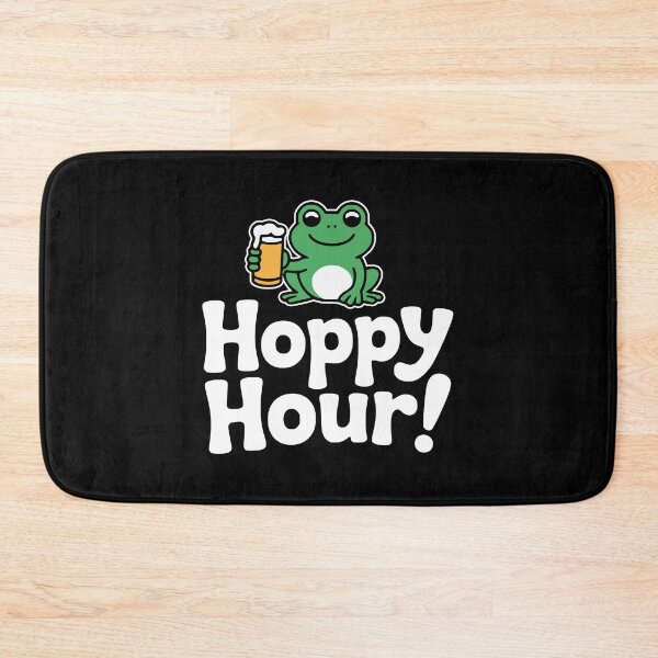 Item preview, Hoppy Hour! Funny Frog Beer Pun designed and sold by PMCreative.