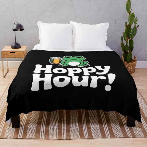 Item preview, Hoppy Hour! Funny Frog Beer Pun designed and sold by PMCreative.
