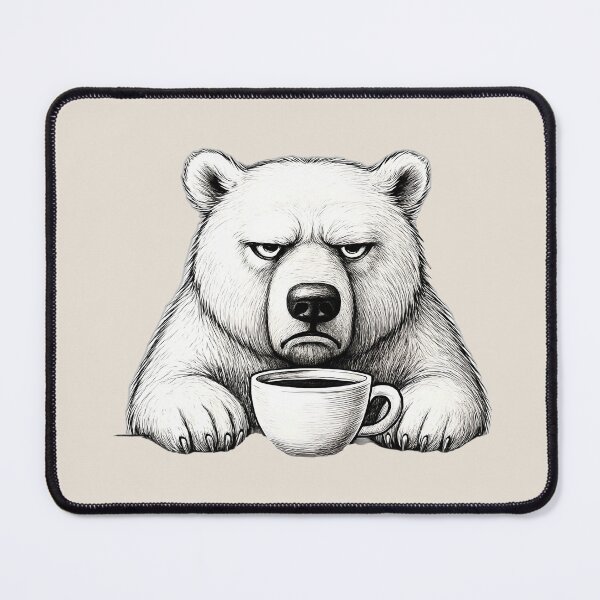Item preview, Grumpy Bear With Morning Coffee – Funny Animal - Grumpy Morning designed and sold by SkyTastic.