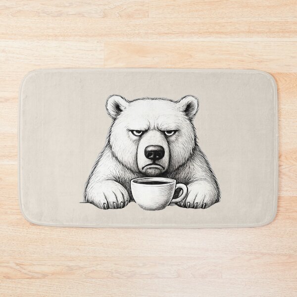 Item preview, Grumpy Bear With Morning Coffee – Funny Animal - Grumpy Morning designed and sold by SkyTastic.