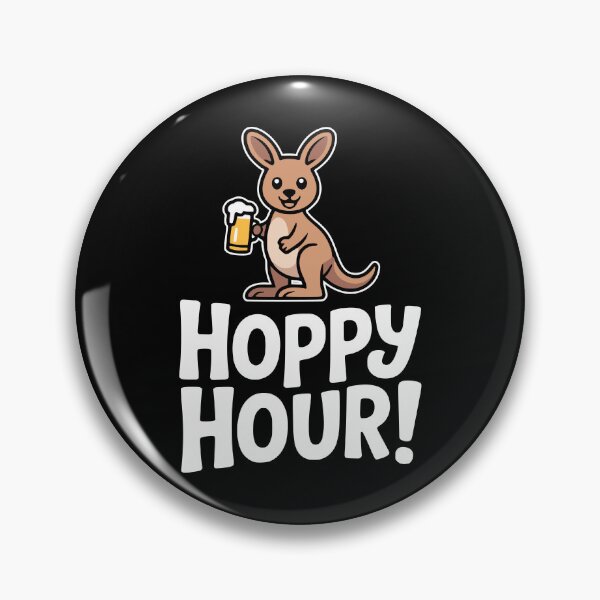Item preview, Hoppy Hour! Funny Kangaroo Pun designed and sold by PMCreative.