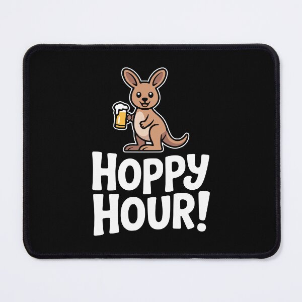 Item preview, Hoppy Hour! Funny Kangaroo Pun designed and sold by PMCreative.