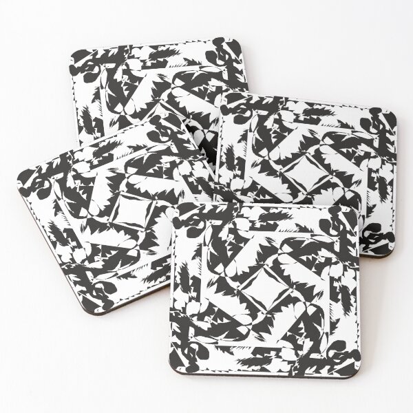 Item preview, Black and White Fancy Square Pattern designed and sold by Jessielee72.