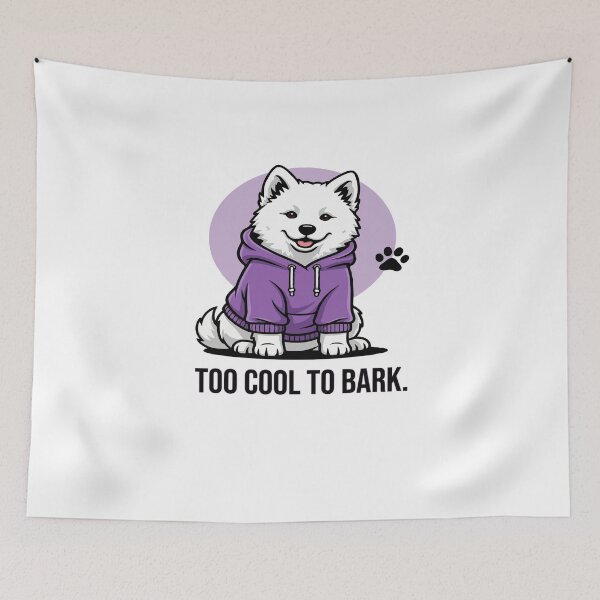 Item preview, Too Cool to Bark – Funny Samoyed in Hoodie designed and sold by The Real Life Symphony.