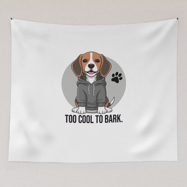 Item preview, Too Cool to Bark – Funny Beagle in Hoodie designed and sold by The Real Life Symphony.