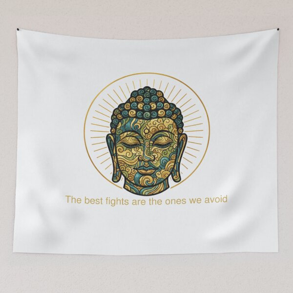 Item preview, The Best Fights Are The Ones We Avoid - Zen Buddha Peace Quote  designed and sold by asliberry.
