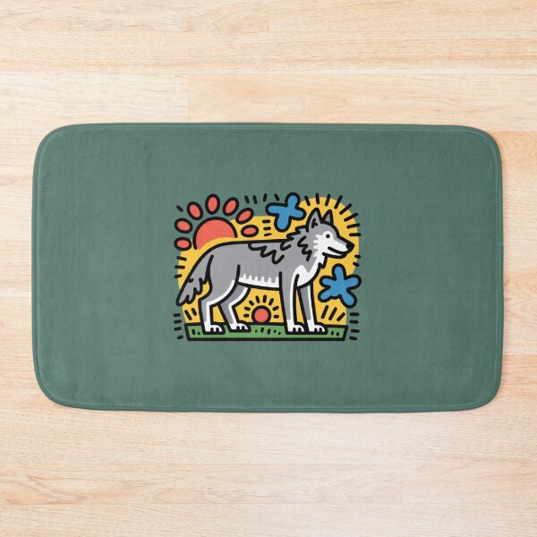 Item preview, Cute Stylized Gray Wolf Abstract Art designed and sold by NewAspect.