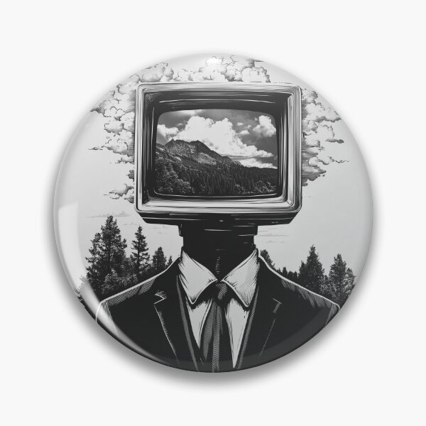Item preview, Get Outside - Surreal TV Head – Nature Landscape in Retro Screen Artwork designed and sold by EternalThreadz.