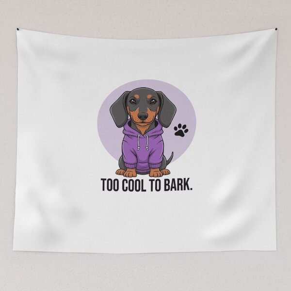 Item preview, Too Cool to Bark – Funny Dachshund in Hoodie designed and sold by The Real Life Symphony.