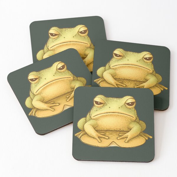 Item preview, Grumpy Frog on Lily Pad – Funny Animal - Grumpy Morning designed and sold by SkyTastic.