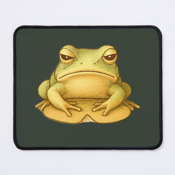 Item preview, Grumpy Frog on Lily Pad – Funny Animal - Grumpy Morning designed and sold by SkyTastic.