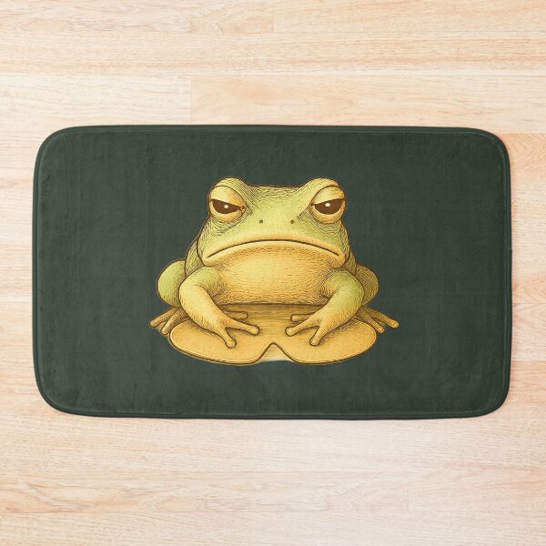 Item preview, Grumpy Frog on Lily Pad – Funny Animal - Grumpy Morning designed and sold by SkyTastic.