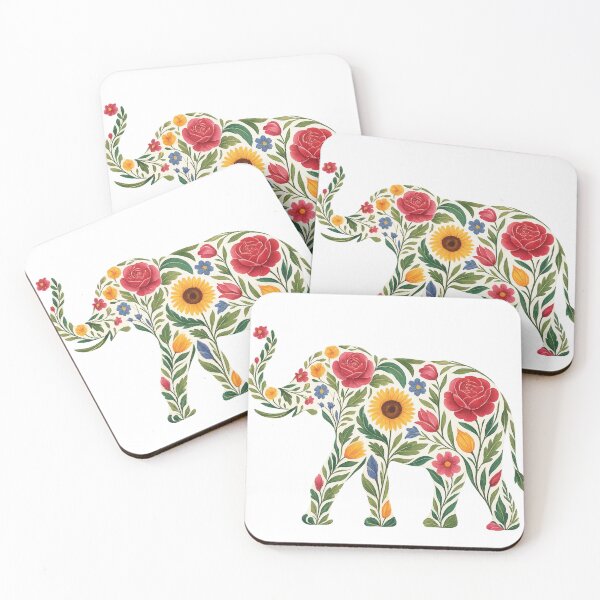 Item preview, Floral Elephant Silhouette Design | Colorful Watercolor Flower Elephant Art for T-shirt , Apparel, Stickers, Home Decor & Gif designed and sold by 5CatDesign.