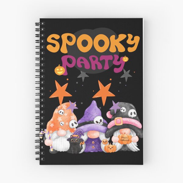 Item preview, three Halloween gnomes with a kitten invite you to a party designed and sold by DżodżoJoy.