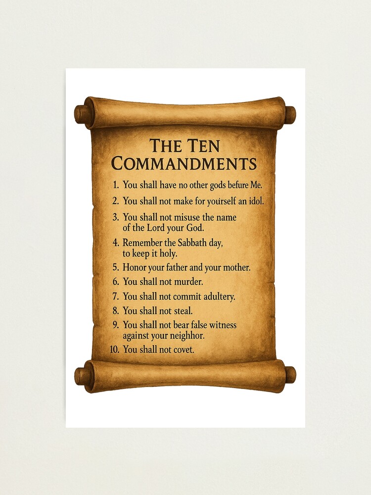 The ten commandments Photographic Print