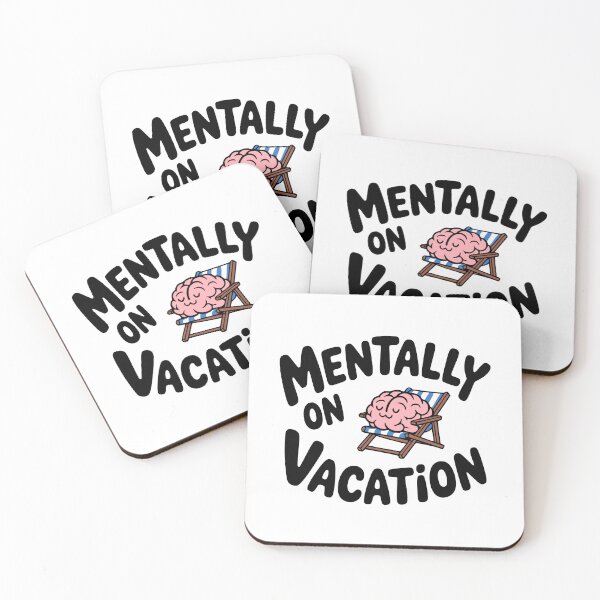 Item preview, Mentally On Vacation! Cute Relaxing Brain Pun designed and sold by PMCreative.