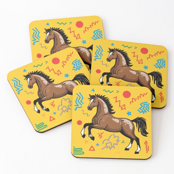 Item preview, Dynamic Memphis Style Galloping Horse Art designed and sold by NewAspect.