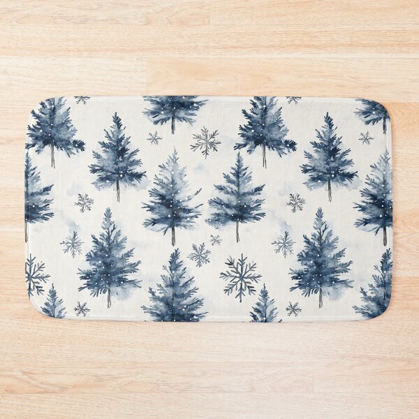 Item preview, Blue White Winter Christmas Trees All Over designed and sold by Feeling Artsy.