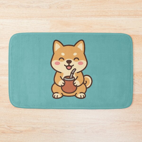 Item preview, Shiba Inu Drinking Yerba Mate – Cute Kawaii Illustration designed and sold by MK-WOOD.