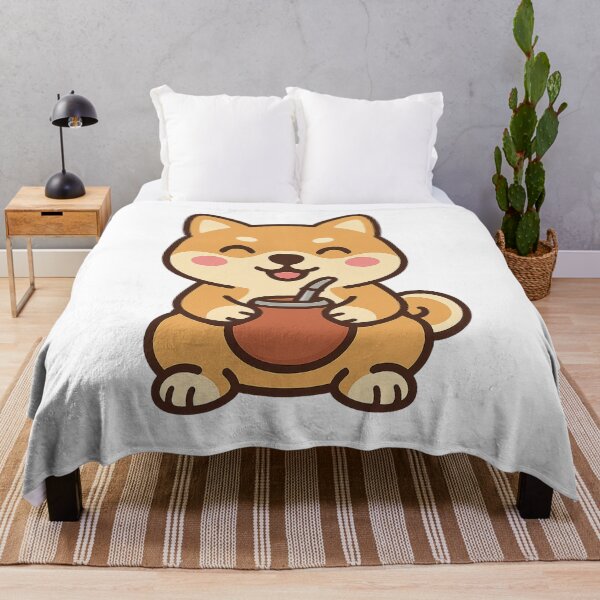 Item preview, Shiba Inu Drinking Yerba Mate – Cute Kawaii Illustration designed and sold by MK-WOOD.