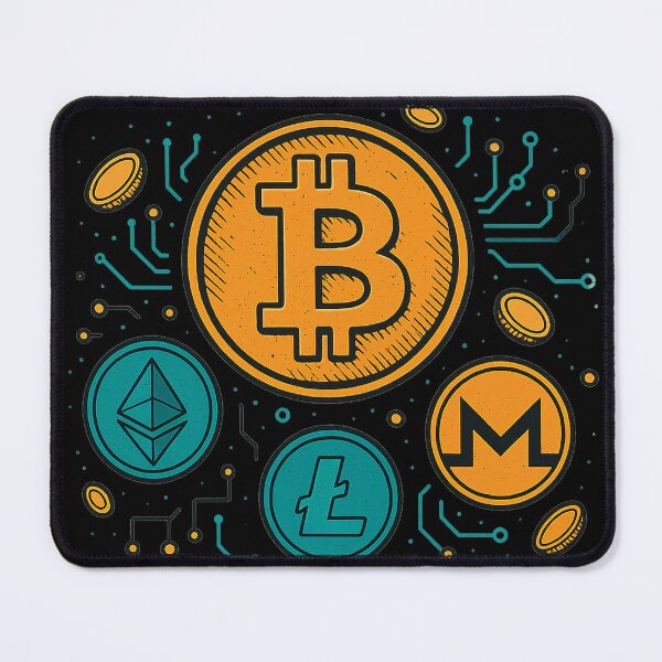 Item preview, Crypto Revolution – Futuristic Design with Bitcoin, Ethereum, Litecoin & Monero designed and sold by alessiob.