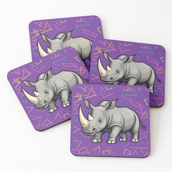 Item preview, Retro Rhinoceros Pop Art - 80s Vibe Rhino Fun designed and sold by NewAspect.