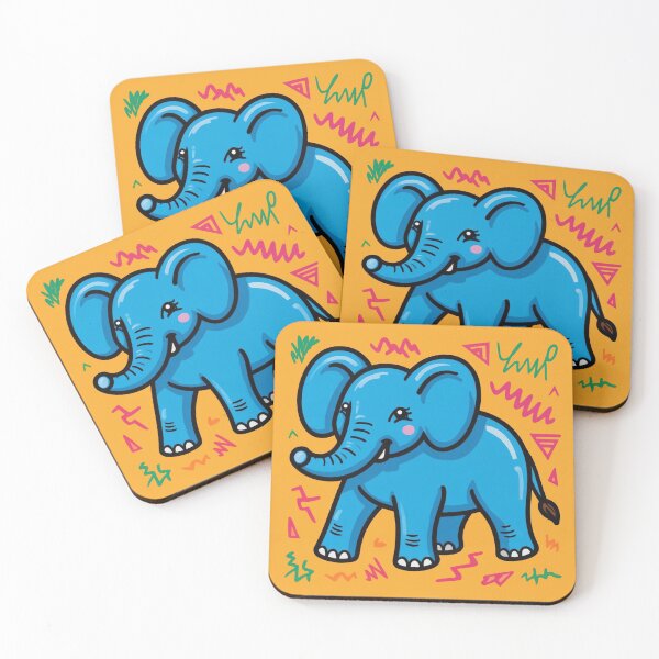 Item preview, Cute Blue Elephant Doodle Art | Playful Jumbo Animal Design designed and sold by NewAspect.