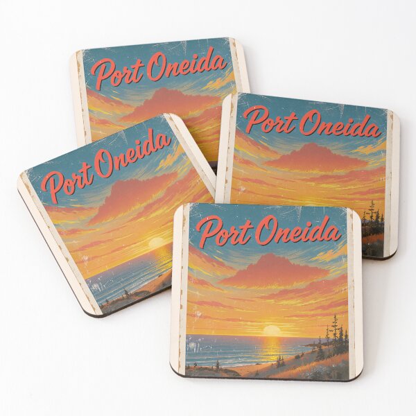 Item preview, Port Oneida Michigan Vintage Travel Poster  designed and sold by TheOldMittenIllustrated.