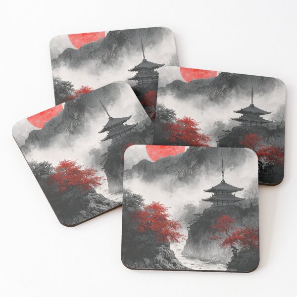 Item preview, Red Sun Japanese Landscape designed and sold by Nikita Abakumov.