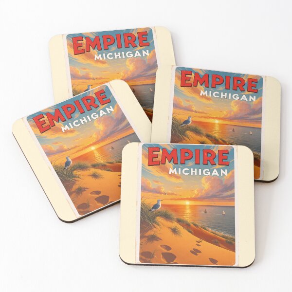 Item preview, Empire Michigan Vintage Travel Poster designed and sold by TheOldMittenIllustrated.