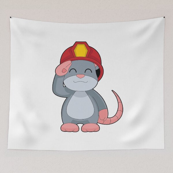 Item preview, Mouse Firefighter Fire helmet Fire department designed and sold by Snabdesign84.