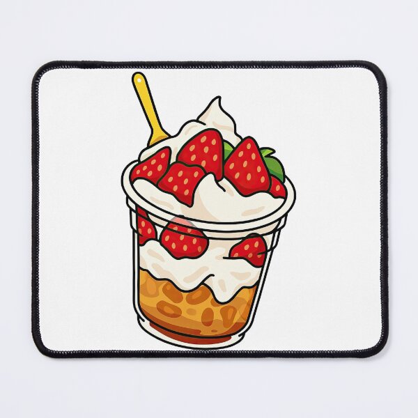 Item preview, Strawberry Shortcake Parfait Dessert Illustration designed and sold by ArtfulWeave.
