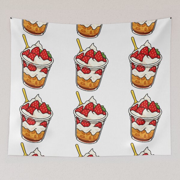 Item preview, Strawberry Shortcake Parfait Dessert Illustration designed and sold by ArtfulWeave.