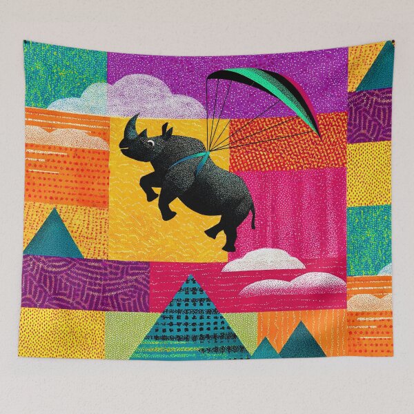 Item preview, Soaring Spirit: The Paragliding Rhino designed and sold by NdotoPop.