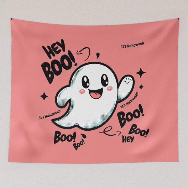 Item preview, Funny Ghost Saying “Hey Boo”, Hallween designed and sold by Yucku1.