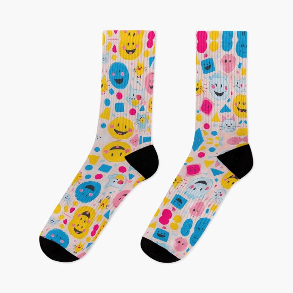 Item preview, Happy Faces Pattern  Cute Smiley and Cat designed and sold by SamartkitDesign.