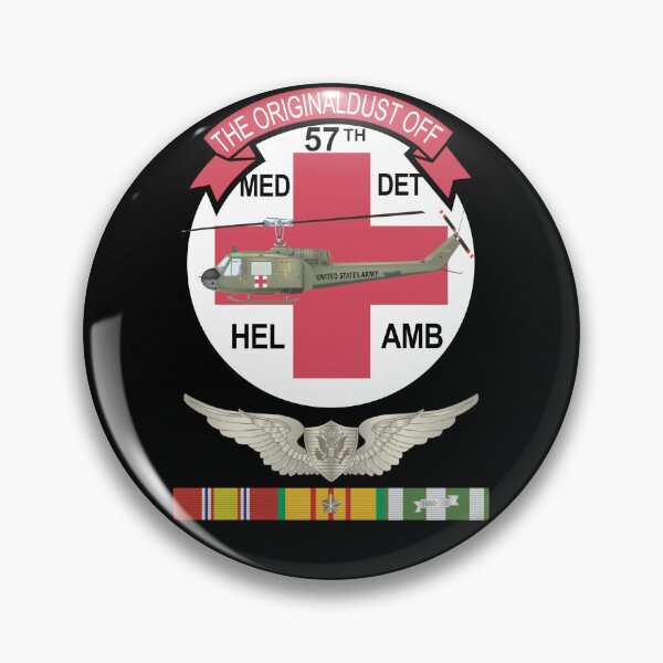 Item preview, Army - 57th Medical Co - Original Dustoff - Vietnam w Crewmember Wings w VN SVC X 300 designed and sold by Military Insignia Products.