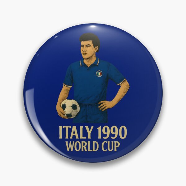 Aperçu de l'œuvre Italie 1990 – Maillot rétro Coupe du monde (couleur) créée et vendue par WhisperFrame.