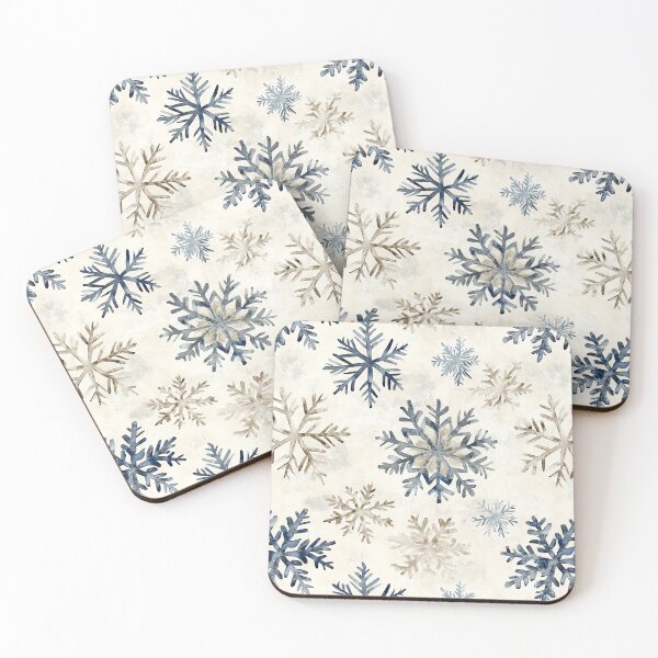 Item preview, Blue Beige Snowflakes Winter Christmas All Over designed and sold by Feeling Artsy.
