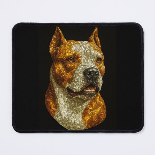 Item preview, Pitbull Portrait – Gemstone Mosaic Dog Art designed and sold by DigitalGemArt.