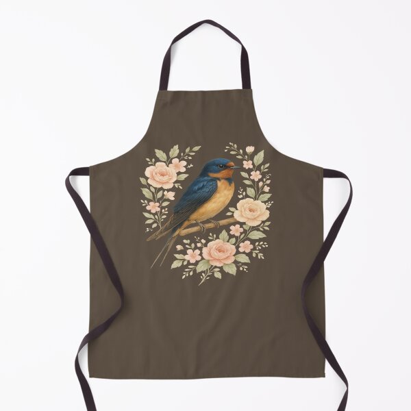 Item preview, Barn Swallow Bird with Vintage Floral Artwork designed and sold by BirdsnStuff.