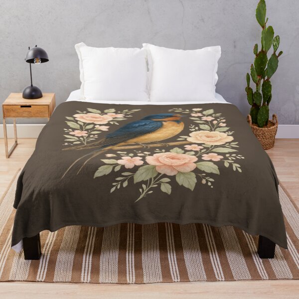 Item preview, Barn Swallow Bird with Vintage Floral Artwork designed and sold by BirdsnStuff.