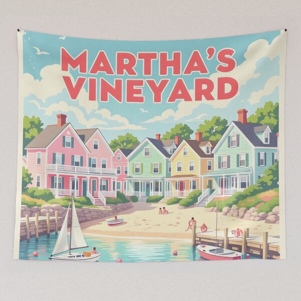 Item preview, Martha’s Vineyard: Vintage-Style Painterly Travel Poster designed and sold by LSVart.