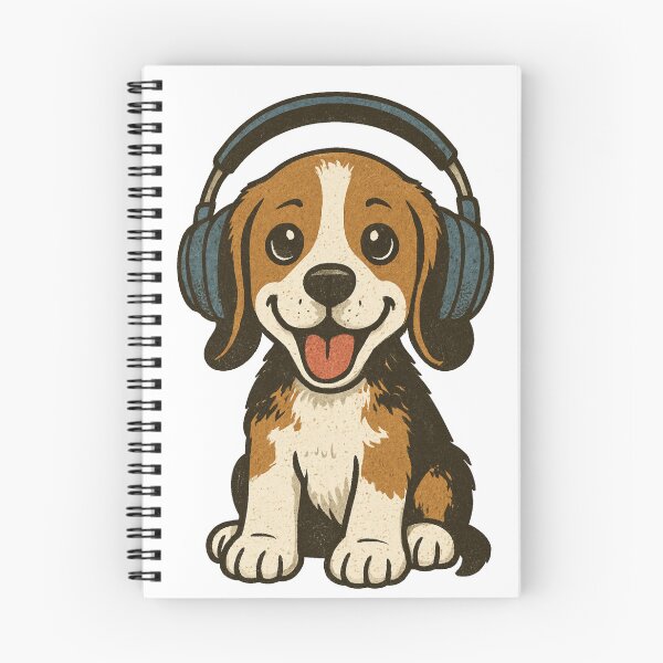 Item preview, Retro Style Beagle Puppy with Vintage Headphones  designed and sold by Inkspaced.