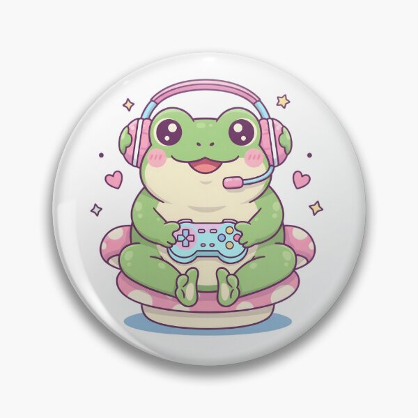 Item preview, Kawaii Frog Gamer with Headset & Controller designed and sold by Nuvra Clothing.