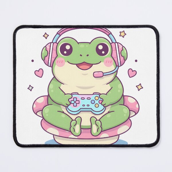 Item preview, Kawaii Frog Gamer with Headset & Controller designed and sold by Nuvra Clothing.